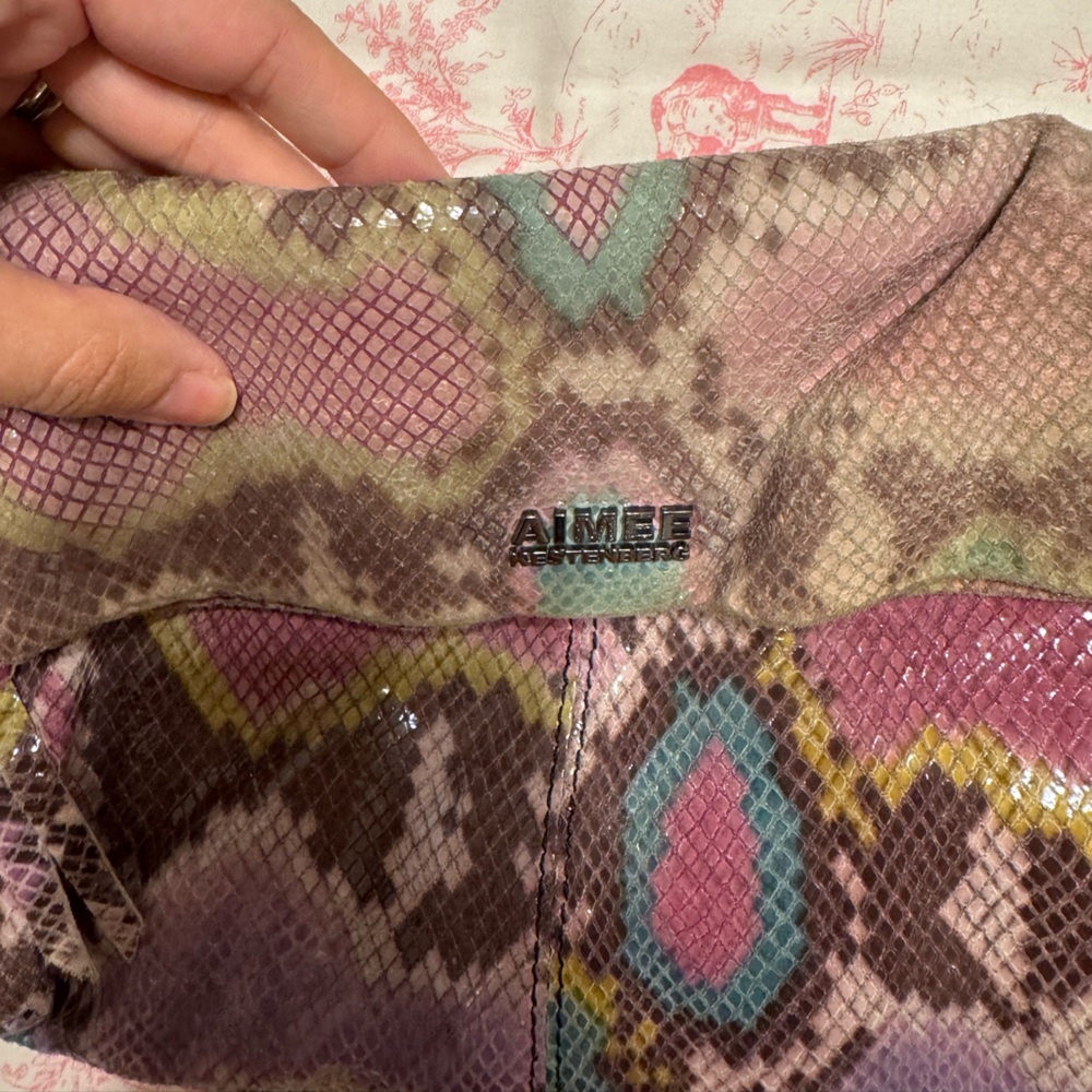 Aimee Kestenberg Python Print Leather Shoulder Ba… - image 7